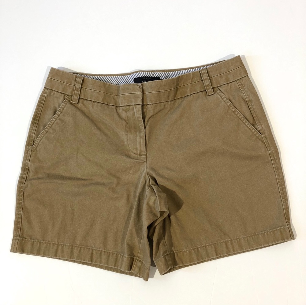 J. Crew Chino Tan/Khaki Low Rise Cotton Shorts